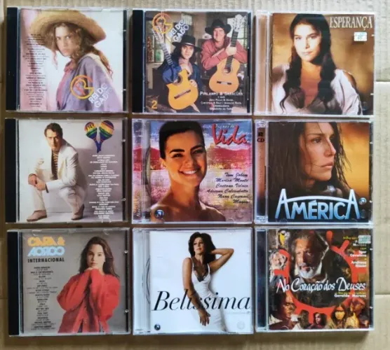 Lote 7 CDs Tema Novelas + 1 CD filme nacional