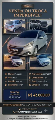 Peugeot 208 Allure 1.2 Flex 12V 5P Mec. 2017