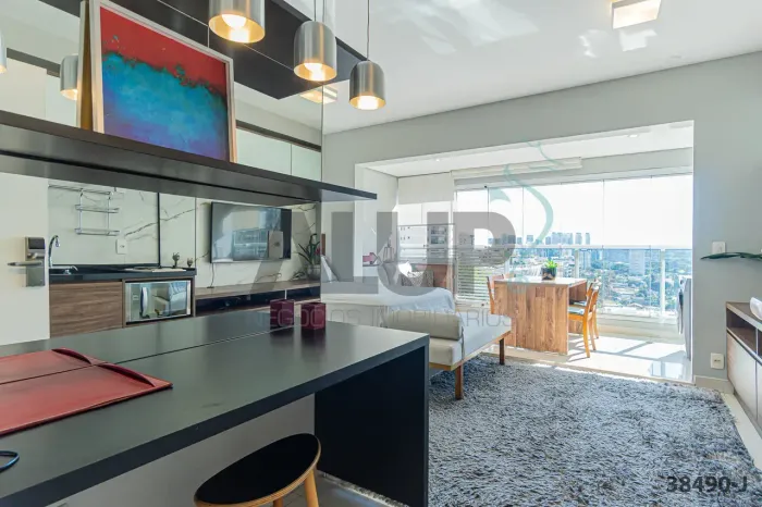 Apartamento mobiliado para locação no Brooklin Paulista 33m², 1 dormitório, 1 vaga e lazer
