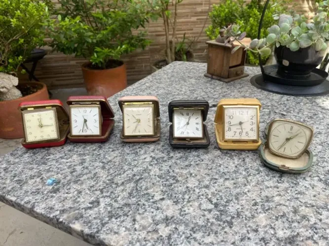 Lote 6 relógios despertadores mecânicos vintage