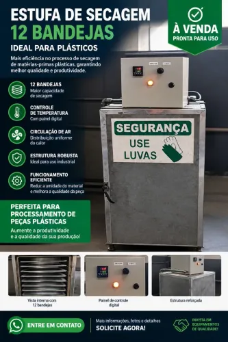 Estufa secagem 12 bandejas