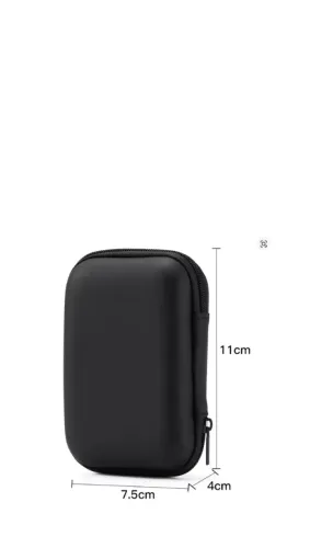 (novo) Estojo Case Rígido para fone ou carregador e cabos  | Preto com Zíper