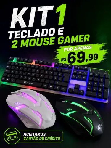 Kit 1 teclado e 2 mouse