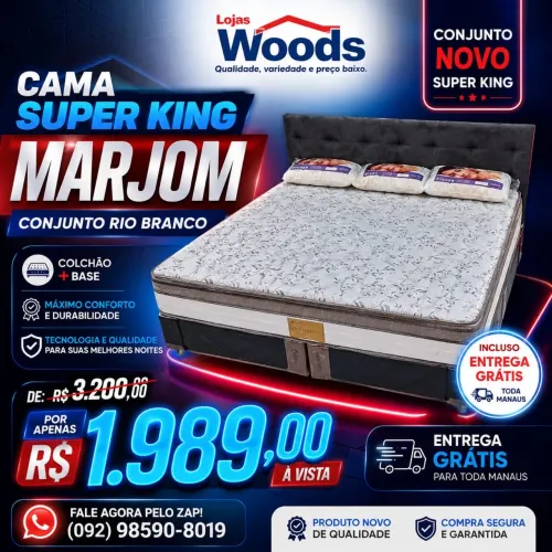 Cama Super King Marjom R$ 1.989,00 Conjunto Rio Branco
