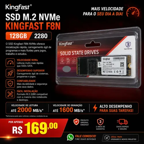 Ssd M.2 Nvme Kingfast F8n 128gb 2280