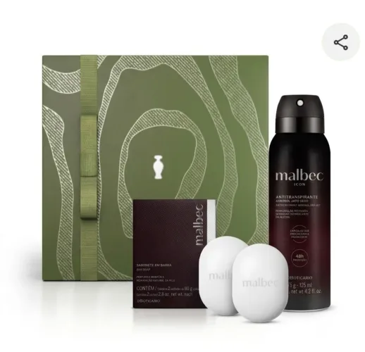 Kit Malbec Desodorante 125ml + Caixa Com 2 Sabonetes