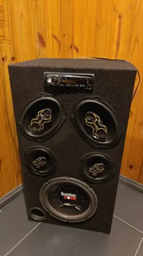 Caixa de Som Trio Pioneer Bluetooth Módulo Soundigital Sub Bomber 12 Fonte 30A