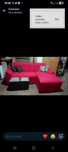 SOFÁ CHAISE 3 LUGARES, 2 METROS + 4 ALMOFADAS + 4 PUFFS NOVO DE FÁBRICA A PRONTA ENTREGA!