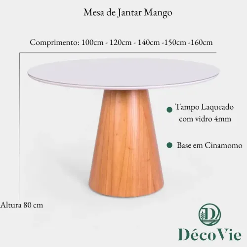Mesa redonda com tampao de vidro da DecoVie