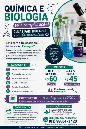 Reforço escolar - Química e biologia