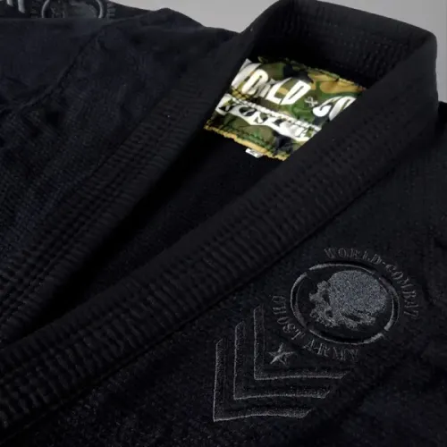 Kimono World Combat Ghost Army - Preto e Preto TAM-A2