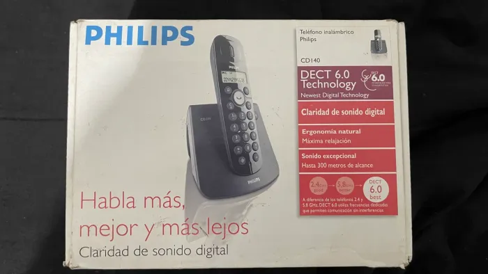 elefone Sem Fio Philips CD140 com Pilhas Recarregáveis