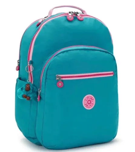 Mochila kipling Seoul nova azul com rosa