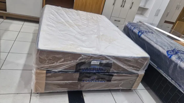 Colchão casal D-33 24cm + base box Cama completa