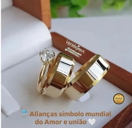 KIT DE ALIANÇAS NOIVADO E CASAMENTO