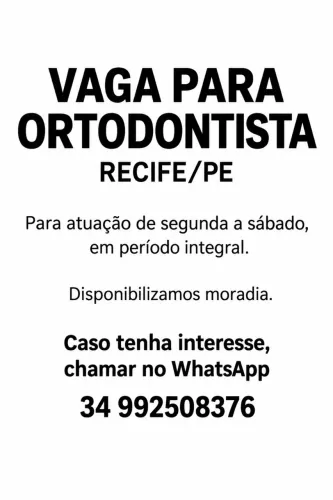 Vaga para ORTODONTISTA 