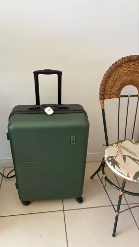 Mala de Viagem Grande 4 Rodas Preta e Verde Milão Pack It