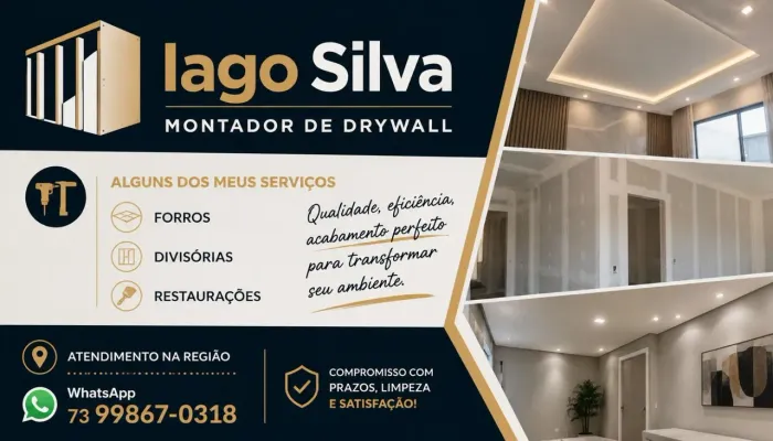 Sou Montador de Drywall e gesseiro com vários anos de experiência 
