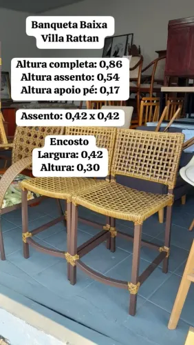 Banqueta Baixa Marca Villa Rattan R$200,00 CADA
