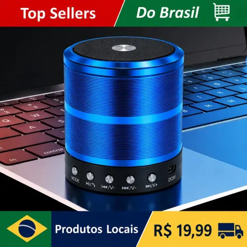 Mini Caixa Caixinha Som Portátil Bluetooth Mp3 Fm Ws-887 MX 1421
