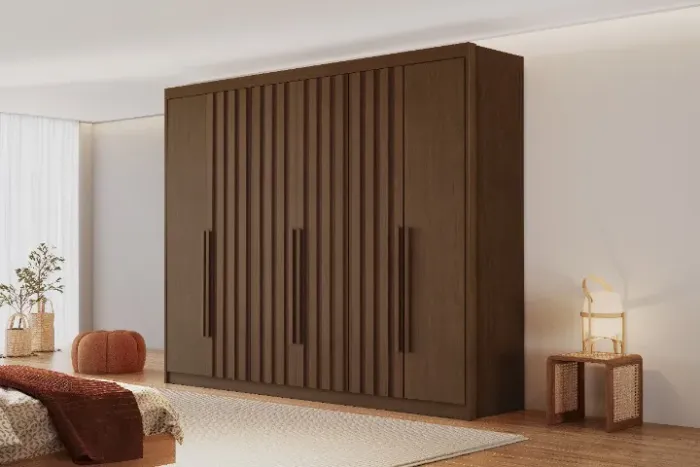 Guarda Roupe Casal 6Portas 100%MDF Portas Ripadas 2.78M. Produto Novo Direto de Fábrica.