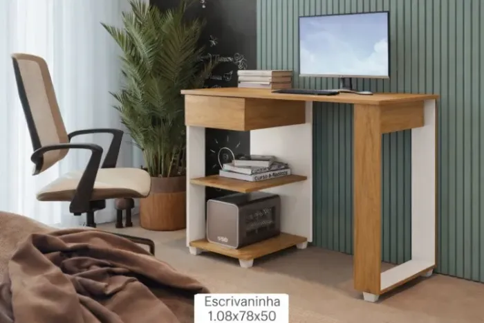 Escrivaninha Moderna Funcional - Ideal para Estudos e Home Office