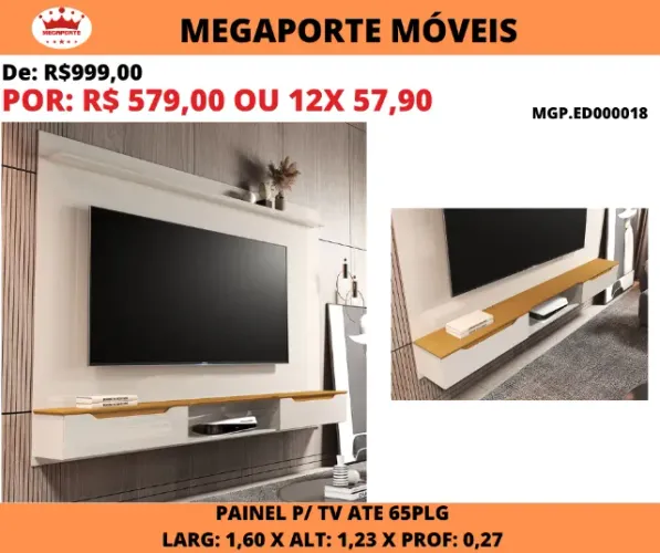 Painél 1,60 para Tv até 65 Polegadas 