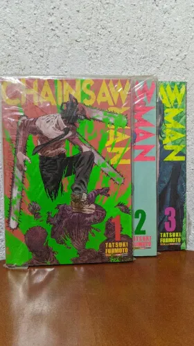 Mangás Chainsaw Man Vol. 1, 2 e 3 - Novos/Conservados