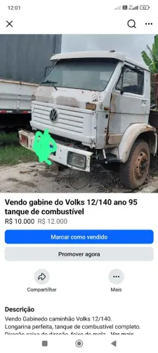 Cabine caminhão Volks