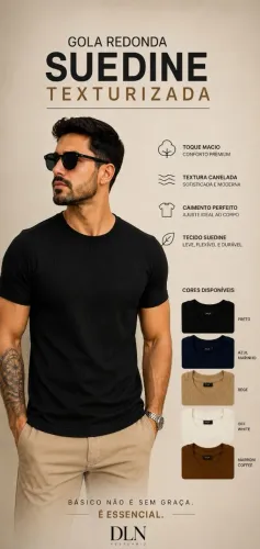 Gola Careca Suedine Texturizada