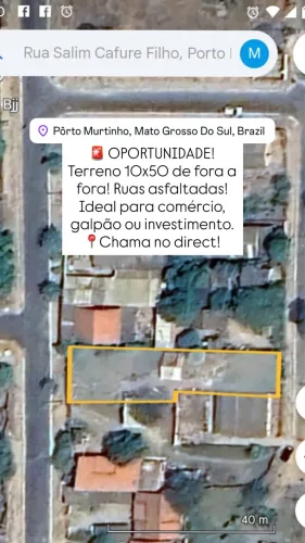 OPORTUNIDADE ÚNICA - TERRENO 10x50 de fora a fora