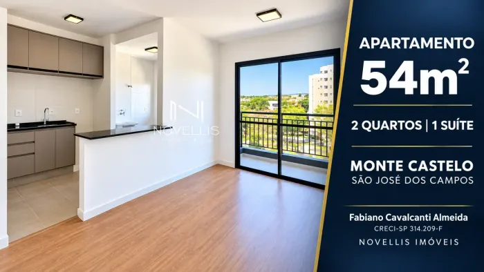 APARTAMENTO 54M² COM 2 QUARTOS NO MONTE CASTELO, SÃO JOSÉ DOS CAMPOS/SP