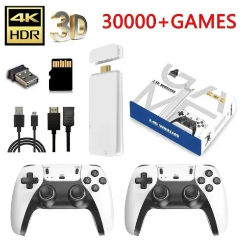Game Stick M15 Pro 4k 64gb Hdmi Com 2 Controles Se Fio +30mil Jogos