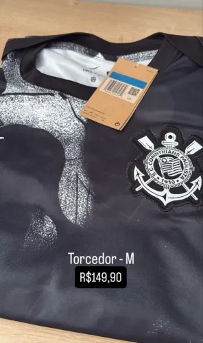 Camisa Corinthians Treino 25/26 Preta Nova Premium