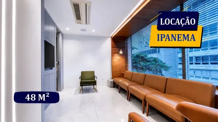 IPANEMA RUA MARIA QUITÉRIA LUXO 48M² ANDAR CORPORATIVO MULTIUSO RECEPÇÃO 2 SALAS 2 LAVABOS