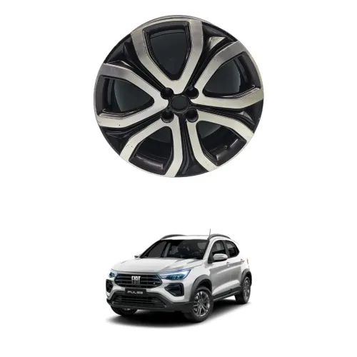 Roda Fiat Pulse Audace Turbo 200 Aro 17 Pret Avulsa Cor Preto...