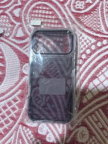 Capa de Silicone Premium para iPhone 17 Pro Max com Protetor de Lentes Cinza Transparente