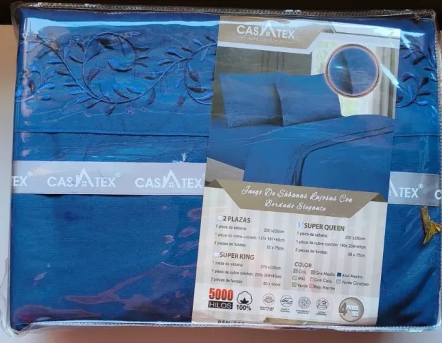 Conjunto lencois 04 pecas casa tex 5000 fios - Tamanho Queen
