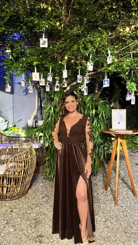 Vestido madrinha marrom P