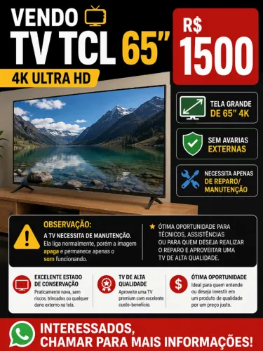 TV TCL 65 4K POLEGADAS PARA TIRAR PEÇA