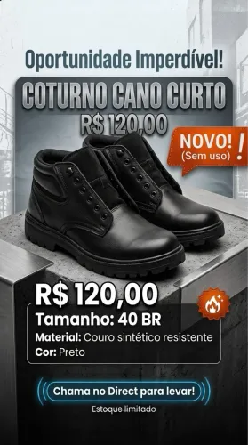 Coturno Cano Curto NOVO/40