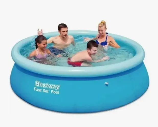 Piscina inflável 2300l + bomba + capa + lona