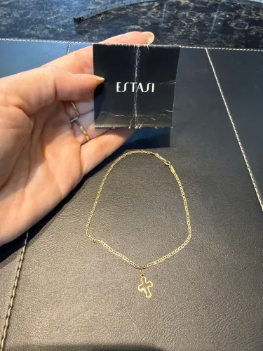 Tornozeleira / pulseira de ouro 18k com pingente