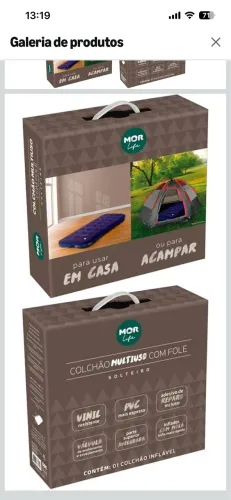 Colchão Inflável Solteiro MOR Life Multiuso - Novo
