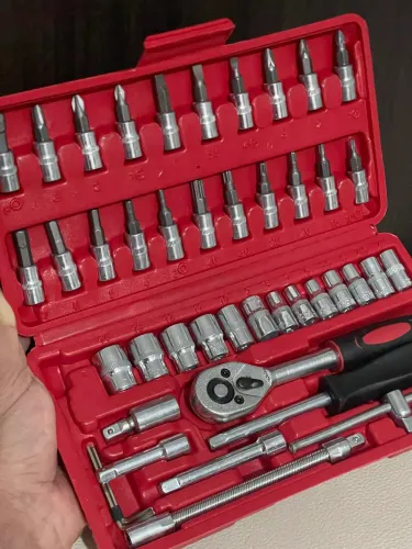 Kit 46 Peças com Catraca 1/4? e Maleta Organizadora - Uso Doméstico e Automotivo