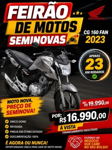 CG 160 fan 2023/ valor 15.500 hoje