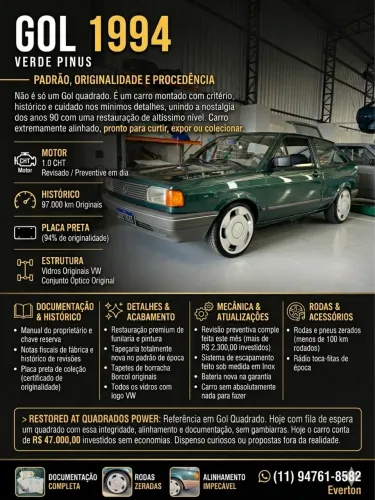 Volkswagen Gol Geração I 1000 2P 1994