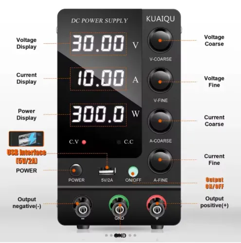 Fonte de Bancada Ajustável KUAIQU SPS-3010 30V 10A (110V)