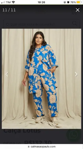 Conjunto Camisa e Calça Estampa Floral Azul - Calma São Paulo