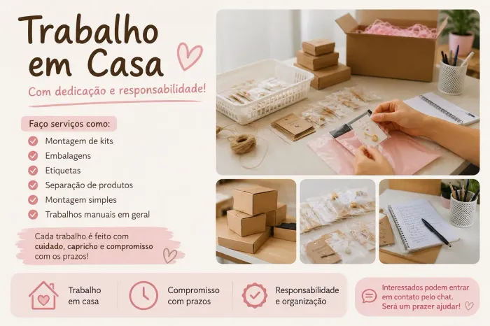 Faço Trabalhos Manuais e Produção em Casa